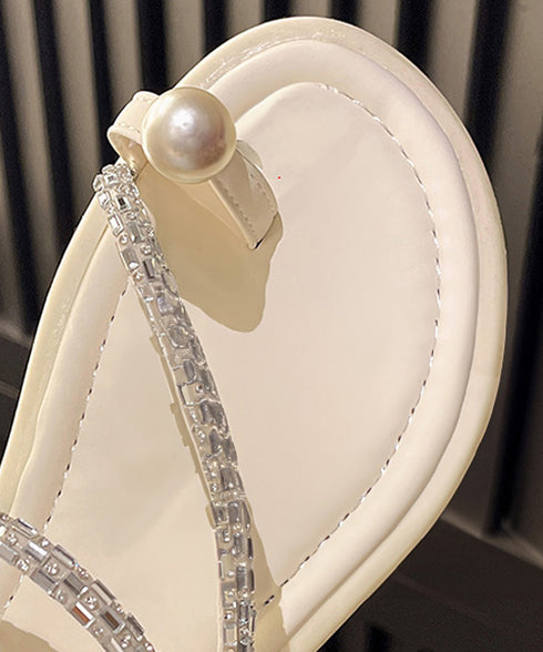 親指トングサンダル 細ストラップサンダル フラットサンダル レディース キラキラ ビジューサンダル きれいめぺたんこサンダル 歩きやすいサマーシューズ 美脚韓国風 90JIANLONG-006