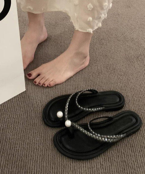 親指トングサンダル 細ストラップサンダル フラットサンダル レディース キラキラ ビジューサンダル きれいめぺたんこサンダル 歩きやすいサマーシューズ 美脚韓国風 90JIANLONG-006