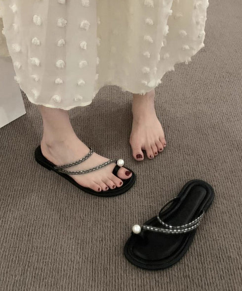 親指トングサンダル 細ストラップサンダル フラットサンダル レディース キラキラ ビジューサンダル きれいめぺたんこサンダル 歩きやすいサマーシューズ 美脚韓国風 90JIANLONG-006