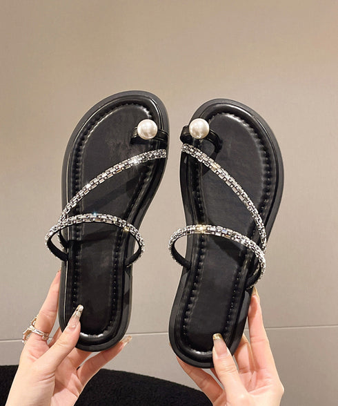 親指トングサンダル 細ストラップサンダル フラットサンダル レディース キラキラ ビジューサンダル きれいめぺたんこサンダル 歩きやすいサマーシューズ 美脚韓国風 90JIANLONG-006