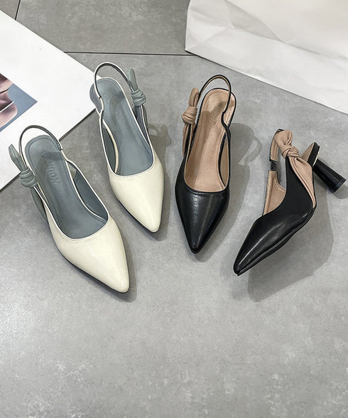 ハイヒールパンプス ポインテッドトゥ配色 オフィスカジュアル 美脚 リボンパンプス バックストラップ フェミニン 疲れにくい靴 痛くないシューズ きれいめ 春秋夏 90JIANLONG-007