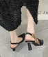 ハイヒールパンプス ポインテッドトゥ配色 オフィスカジュアル 美脚 リボンパンプス バックストラップ フェミニン 疲れにくい靴 痛くないシューズ きれいめ 春秋夏 90JIANLONG-007