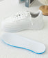 韓国風厚底スニーカーレディース白シューズ 美脚脚長 ベーシック レースアップスニーカー 歩きやすい カジュアル靴痛くない ボリュームソール 通気性 履きやすいくつ 90JIANLONG-008