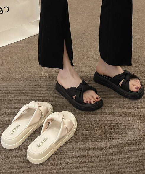 厚底サンダル ミュールサンダル 美脚 夏 クロスリボンコンフォートサンダル 軽量靴 疲れにくい 履きやすい 大人可愛い サマーサンダル 歩きやすい オルチャン夏靴 90JIANLONG-011