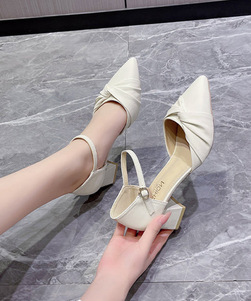 ツイストパンプス アンクルストラップ美脚 レディース 韓国風 チャンキーヒールパンプス きれいめシューズ 太ヒール痛くないパンプス オフィスカジュアル靴 疲れない 90JIANLONG-014