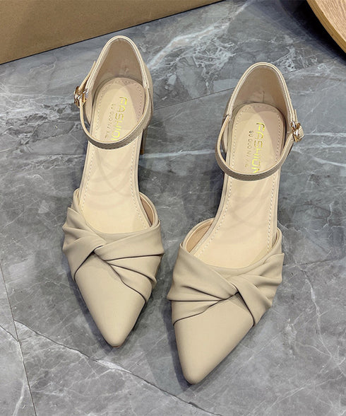 ツイストパンプス アンクルストラップ美脚 レディース 韓国風 チャンキーヒールパンプス きれいめシューズ 太ヒール痛くないパンプス オフィスカジュアル靴 疲れない 90JIANLONG-014