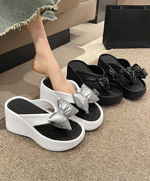 トングサンダル リボン付きビーチサンダル レディース 軽量 厚底サンダル おしゃれ プラットフォームサンダル 歩きやすい サマーサンダル 大人可愛い リゾートくつ 90JIANLONG-019