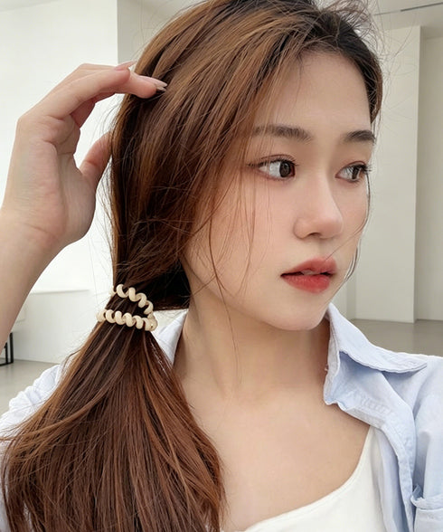 透明感クリアカラーヘアゴム6色セット大人 跡がつかない ヘアゴムお得セット まとめ髪 スプリングゴム コイルヘアゴム おしゃれヘアアレンジ からまない ヘアアクセ 90JIES-001