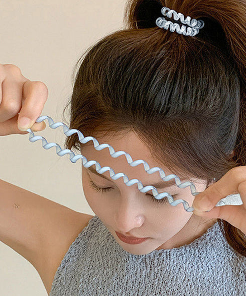 クリアヘアゴム透明感ヘアアクセ4点セット マカロンカラーコイルヘアゴム 大人可愛いスパイラルヘアゴム 跡がつかないスプリングヘアアクセサリー ポニーテール 髪留め 90JIES-002