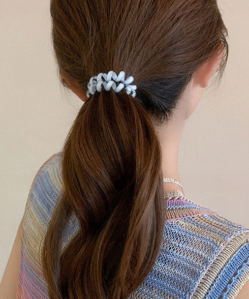 クリアヘアゴム透明感ヘアアクセ4点セット マカロンカラーコイルヘアゴム 大人可愛いスパイラルヘアゴム 跡がつかないスプリングヘアアクセサリー ポニーテール 髪留め 90JIES-002