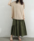 ワッフルTシャツ半袖レディースゆったり夏 大人可愛いワッフルプルオーバー パフスリーブ体型カバートップス カジュアル 裾ラウンドゆるtシャツ 無地カットソー春夏服 90RRT-001