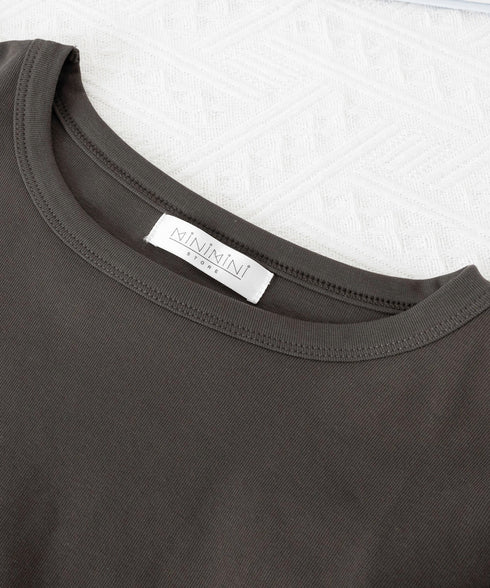 長袖Tシャツ 袖カットアウト カットソー レディース ショート丈tシャツ ラウンドネック 袖カットオフ 細見え トップス かっこいい ヘソ出しプルオーバー 韓国風 90XFZ-002