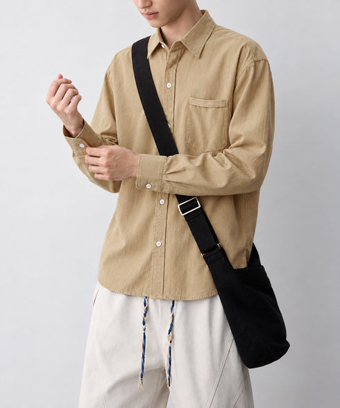 メンズ長袖シャツ綿麻風トップス韓国風秋服 リネンシャツ羽織り無地 胸ポケットカジュアルシャツ春秋 大人トップスゆったり 通勤通学 20代30代軽やかライトアウター 90XIAOD-001