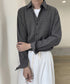 メンズ長袖シャツ綿麻風トップス韓国風秋服 リネンシャツ羽織り無地 胸ポケットカジュアルシャツ春秋 大人トップスゆったり 通勤通学 20代30代軽やかライトアウター 90XIAOD-001