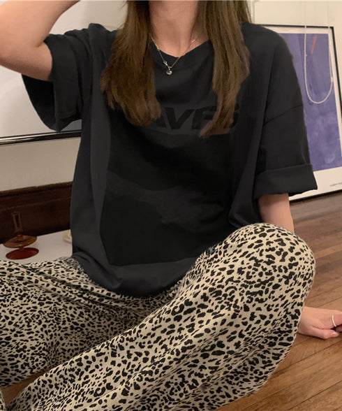 ロングtシャツ ビッグシルエットTシャツ レディース 韓国風プルオーバー 着やせビッグtシャツ半袖 ゆったり おしゃれカットソー 夏トップス グラフィック ロゴT 90XIAOHD-001