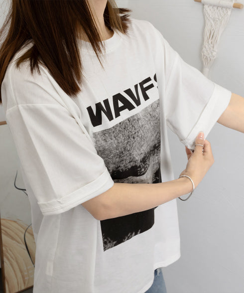 ロングtシャツ ビッグシルエットTシャツ レディース 韓国風プルオーバー 着やせビッグtシャツ半袖 ゆったり おしゃれカットソー 夏トップス グラフィック ロゴT 90XIAOHD-001