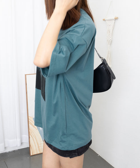 ロングtシャツ ビッグシルエットTシャツ レディース 韓国風プルオーバー 着やせビッグtシャツ半袖 ゆったり おしゃれカットソー 夏トップス グラフィック ロゴT 90XIAOHD-001