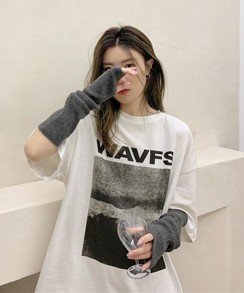 ロングtシャツ ビッグシルエットTシャツ レディース 韓国風プルオーバー 着やせビッグtシャツ半袖 ゆったり おしゃれカットソー 夏トップス グラフィック ロゴT 90XIAOHD-001