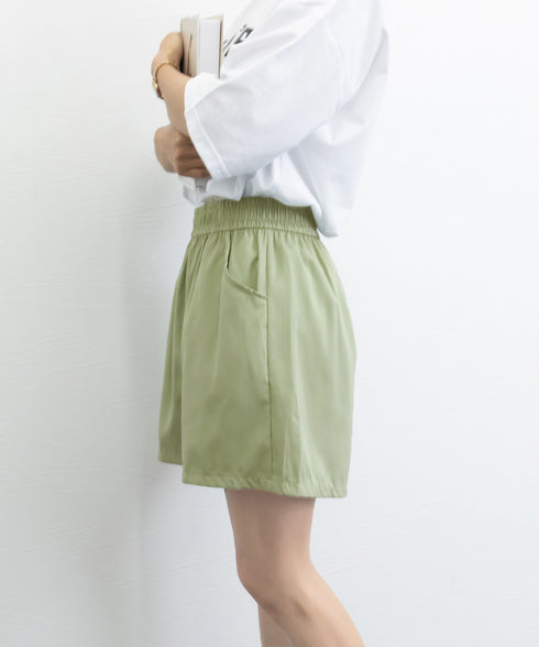 ワイドショートパンツ レディース 短パン ウエストゴム 美脚キュロットパンツ ポケット付き ゆったり ハイウエスト ショーパン 薄手部屋着パンツ 無地ルームウェア 90XMM-001