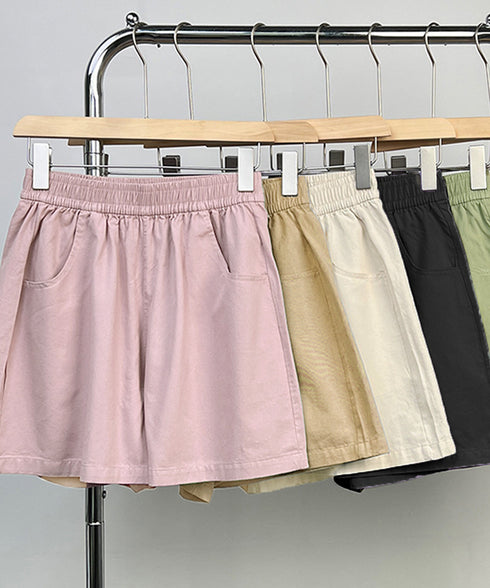 ワイドショートパンツ レディース 短パン ウエストゴム 美脚キュロットパンツ ポケット付き ゆったり ハイウエスト ショーパン 薄手部屋着パンツ 無地ルームウェア 90XMM-001