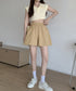 ワイドショートパンツ レディース 短パン ウエストゴム 美脚キュロットパンツ ポケット付き ゆったり ハイウエスト ショーパン 薄手部屋着パンツ 無地ルームウェア 90XMM-001