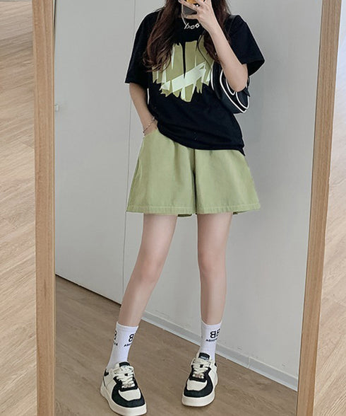 ワイドショートパンツ レディース 短パン ウエストゴム 美脚キュロットパンツ ポケット付き ゆったり ハイウエスト ショーパン 薄手部屋着パンツ 無地ルームウェア 90XMM-001