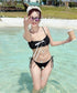 レースビキニ水着3点セットセパレート水着 フロントリボンビキニ セクシーショーツ シアーレーススカート付き フェミニン水着 透け感 ビーチウェア 花柄レースみずぎ 90YACHEN-001