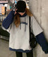 裏起毛 レイヤード風 パーカーレディース 韓国風 フーディー フード付き スウェットトレーナー バイカラー 暖かいプルオーバー ゆったりロングパーカー おしゃれ 90YGL-002