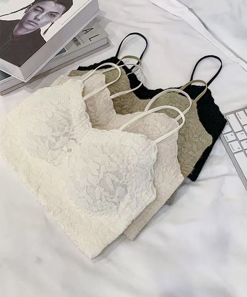 カップ付きブラトップ レースキャミソール レディース ノンワイヤーブラキャミ 締め付けない ショート丈肌着 美背美胸 セクシーインナー 細肩紐キャミソール 韓国風 90YINGNA-001