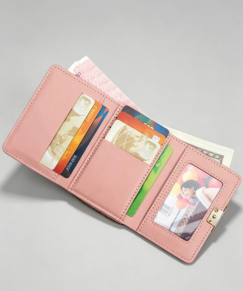 ミニ財布レディース三つ折りコンパクト財布 軽量大人かわいい 猫モチーフ小銭入れ お洒落キルティン財布 大容量ミニウォレット 人気カード入れ 定期入れ コインケース 90YINGZE-001