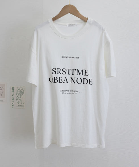 ロゴプリントTシャツ 半袖韓国風トップス レディース ビッグtシャツ クルーネックプルオーバー 着やせ ゆったりカットソー 大人カジュアル ミドル丈Tシャツ 夏服 90YKL-001