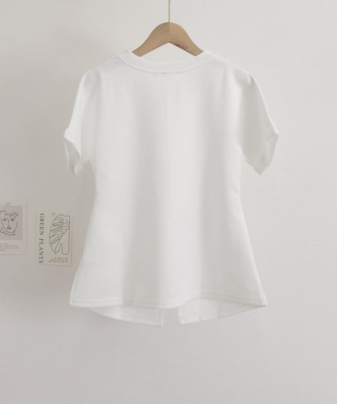 フロントスリットtシャツレディース韓国風 クルーネックtシャツ半袖 無地ロングTシャツ カジュアルきれいめ ウエストギャザーTシャツ シンプルおしゃれトップス春夏 90ZHUIMR-002