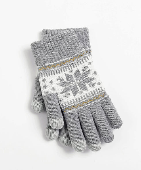 ノルディック柄手袋 スマホ対応暖かい手袋 レディース 北欧風ジャガード手袋 冷え対策リブ編み手ぶくろ 通勤通学大人可愛い毛糸手袋 アウトドア 5本指ニットグローブ 92DXZZ-001
