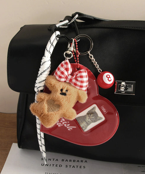 バッグチャーム人気キーホルダー 5タイプ ハンドメイド風 SNS映えグッズ 可愛いマルチチャーム おしゃれ バッグ飾りアクセサリー 個性的 レトロ風チャームギフト 92DZKJ-004