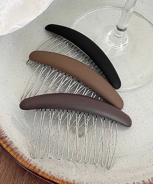 ヘアコーム3色セットヘアアクセサリー大人 可愛いヘアコーム夜会巻き ヘアアレンジグッズ 跡がつかない前髪コーム プチプラ まとめ髪マットコーム きれいめ 上品清楚 92KAIYUDZ-001