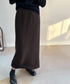 裏起毛ニットスカート 厚手タイトスカート レディース バックスリットロングスカート秋冬 ハイウエストあったかスカート ウエストゴムペンシルスカートきれいめボトムス 92MRJFS-007