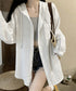 シワ加工パーカーシャツ 長袖カーディガン 楊柳シャツ薄手 UV対策ロングパーカー レディースおしゃれ羽織り春夏 プリーツトップス ゆるライトアウターラッシュガード 92RUIDA-001