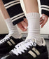 プリーツフリルソックス ミドル丈無地靴下 レディース フェミニン リブソックス 通勤通学ガーリー靴下 韓国ファッション 春夏秋冬 蒸れない綿靴下 プリーツソックス 92SUXIANG-001
