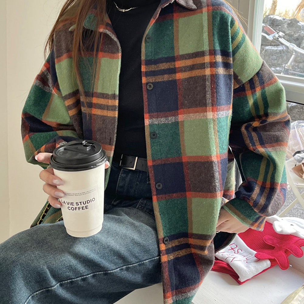 ビエラ起毛チェックシャツ 厚手ネルシャツ グリーン