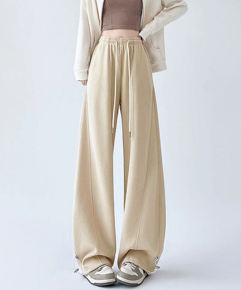 スウェットパンツ レディースワイドパンツ ハイウエストイージーパンツ 着やせボトムス ゆったり運動着韓国風リラックスパンツ 楽ちんロングパンツ 春夏秋冬体型カバー 92YIYU-001