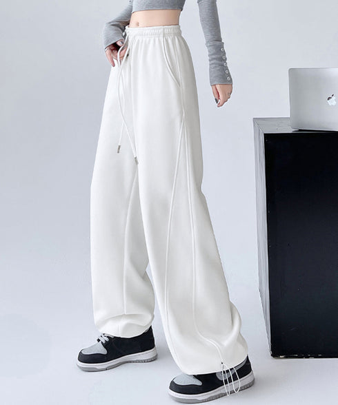 スウェットパンツ レディースワイドパンツ ハイウエストイージーパンツ 着やせボトムス ゆったり運動着韓国風リラックスパンツ 楽ちんロングパンツ 春夏秋冬体型カバー 92YIYU-001