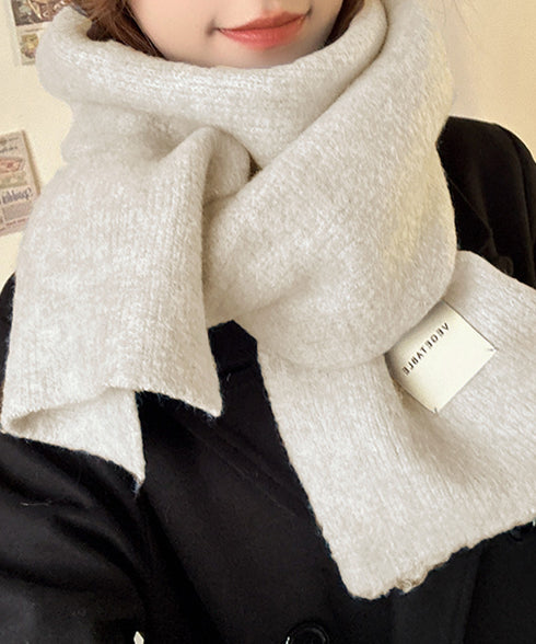 ニットマフラーカシミア風ネックウォーマー チクチクしない厚手マフラーレディース 暖かいストール韓国風 おしゃれショールマフラー無地シンプル 防風防寒グッズオフィス 92YZL-002