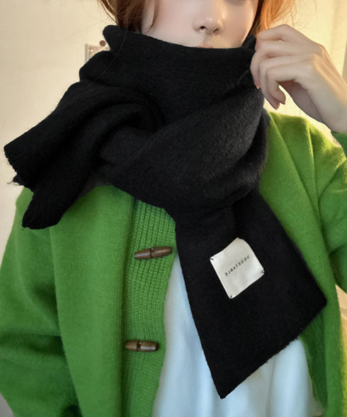 ニットマフラーカシミア風ネックウォーマー チクチクしない厚手マフラーレディース 暖かいストール韓国風 おしゃれショールマフラー無地シンプル 防風防寒グッズオフィス 92YZL-002