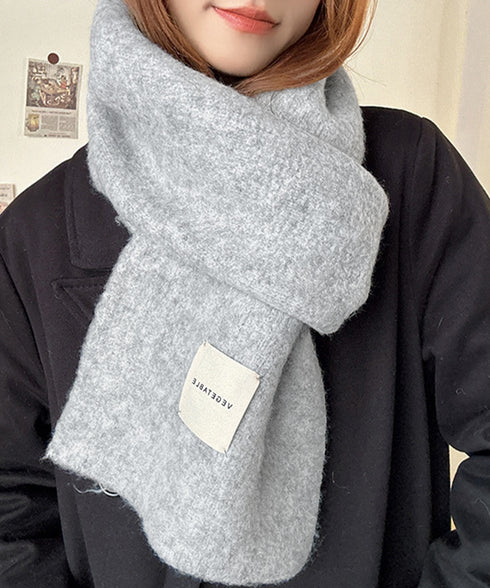 ニットマフラーカシミア風ネックウォーマー チクチクしない厚手マフラーレディース 暖かいストール韓国風 おしゃれショールマフラー無地シンプル 防風防寒グッズオフィス 92YZL-002
