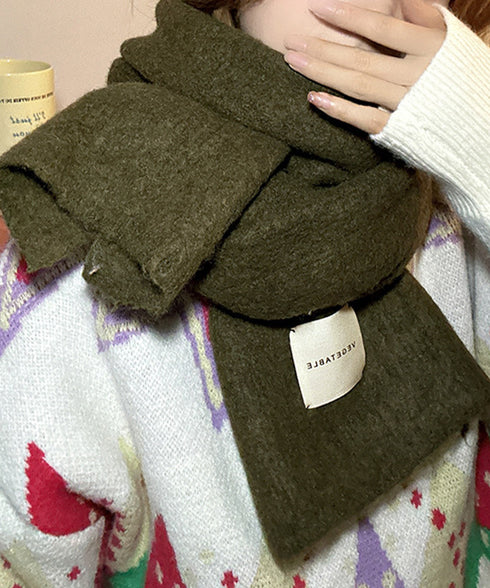 ニットマフラーカシミア風ネックウォーマー チクチクしない厚手マフラーレディース 暖かいストール韓国風 おしゃれショールマフラー無地シンプル 防風防寒グッズオフィス 92YZL-002