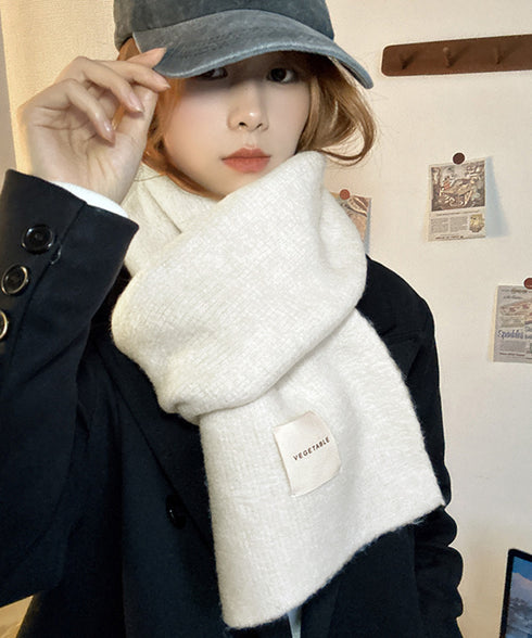 ニットマフラーカシミア風ネックウォーマー チクチクしない厚手マフラーレディース 暖かいストール韓国風 おしゃれショールマフラー無地シンプル 防風防寒グッズオフィス 92YZL-002
