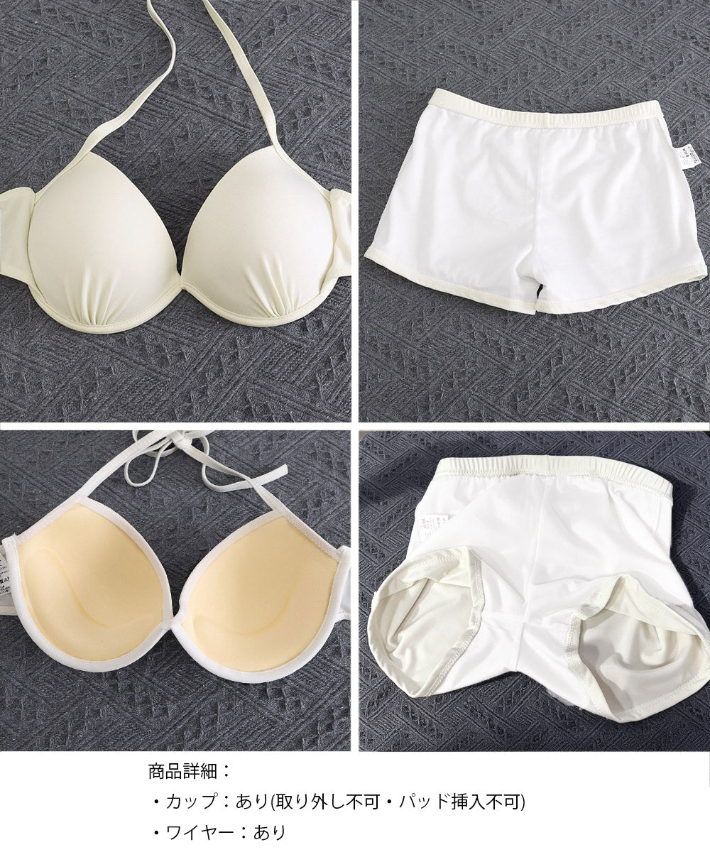 ビキニ3点セット花柄シアーワンピース付き