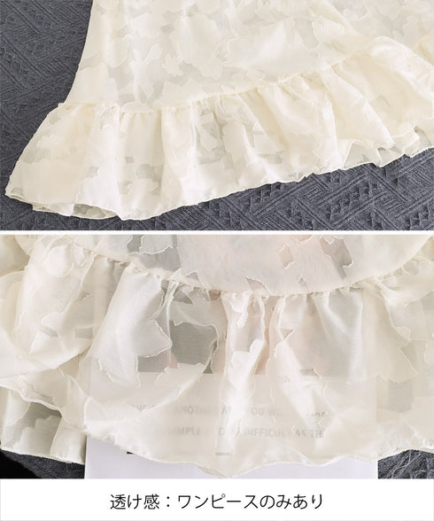ビキニ3点セット花柄シアーワンピース付き レディース体型カバーセパレート水着 フリルヘムワンピ リゾートビキニ韓国風フェミニン水着大人可愛い セクシースイムウェア 92CANLEI-001