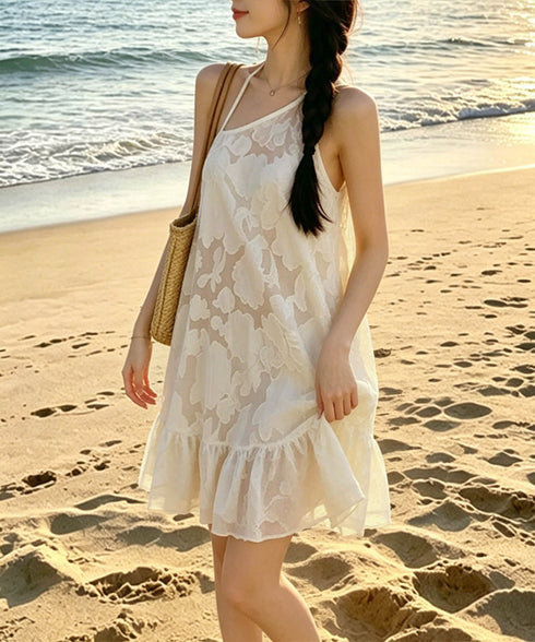 ビキニ3点セット花柄シアーワンピース付き レディース体型カバーセパレート水着 フリルヘムワンピ リゾートビキニ韓国風フェミニン水着大人可愛い セクシースイムウェア 92CANLEI-001