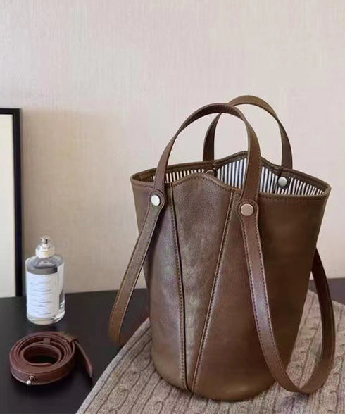 レトロバケットバッグ巾着ポーチ2点セット ショルダーバッグ 3wayミニトートレディース 通学通勤 きれいめフェイクレザーバッグ 大人上品肩掛けバッグ 斜め掛け鞄 92DRSP-001